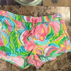 Lilly Pulitzer Pink and Green Athletic Shorts